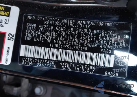 2018 Toyota Camry Hybrid Se from USA, damaged, VIN 4T1B21HK5JU507190